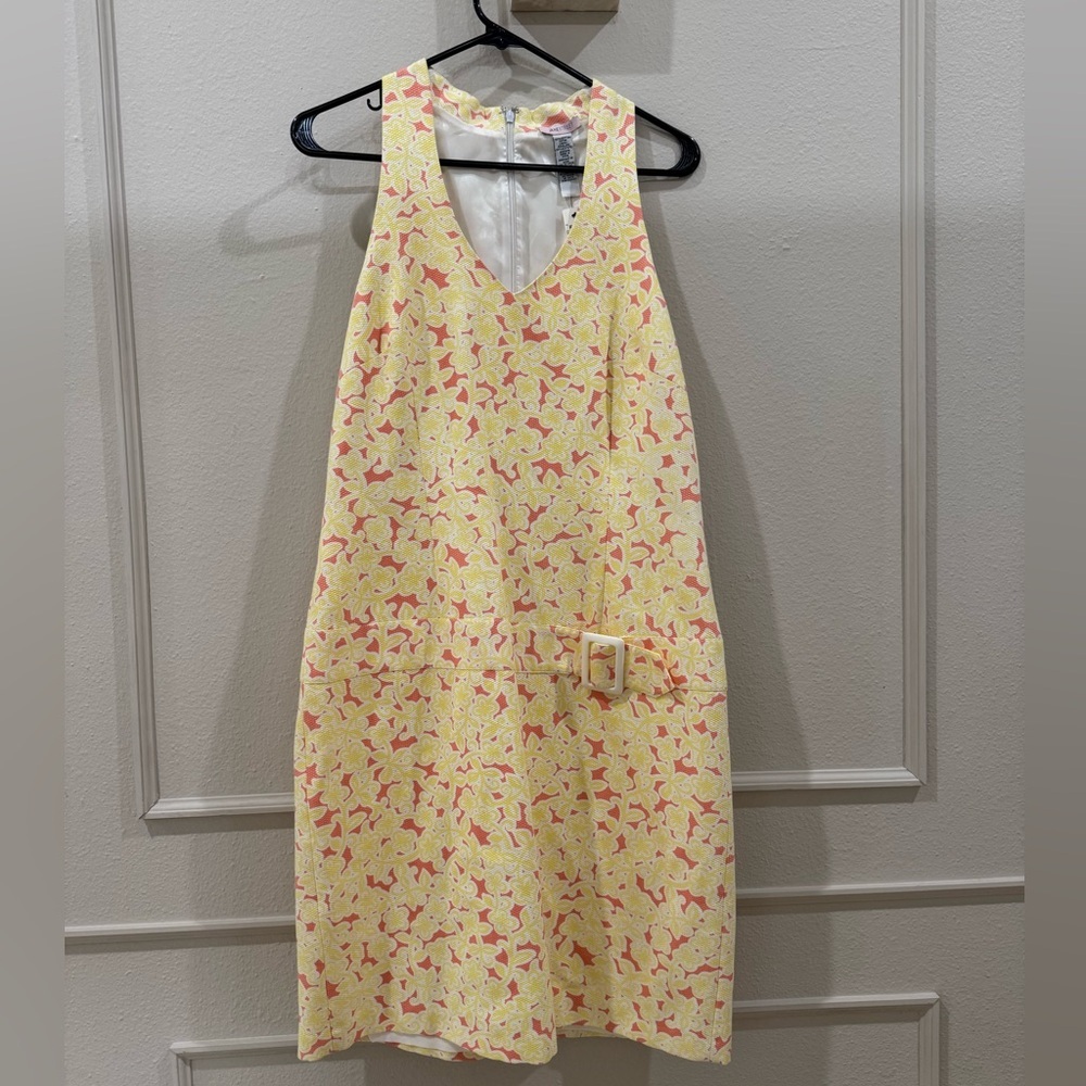 NWT Jane Street Vintage 60s Yellow & Pink Floral Dress with Belt size 12